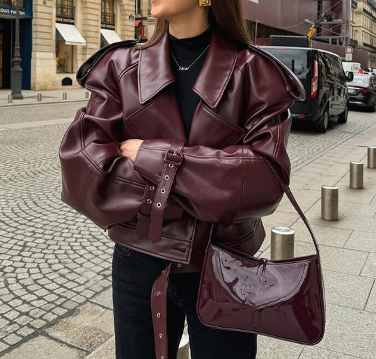 Damen Modische jacke im cropped Design mit Gummizug R&B