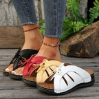 Damen Bequeme Slippers mit modischem Riemchen-Design