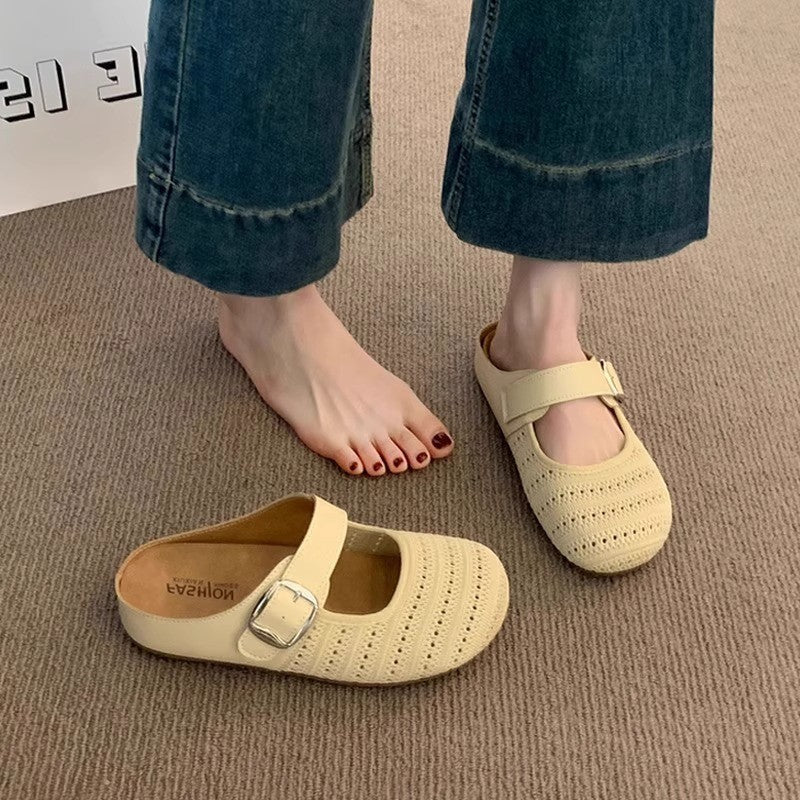 Damen Clogs mit modischem Riemen und atmungsaktiver Oberflächenstruktur R&B