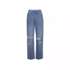 Damen Modische Baggy Jeans mit Destroyed-Details R&B