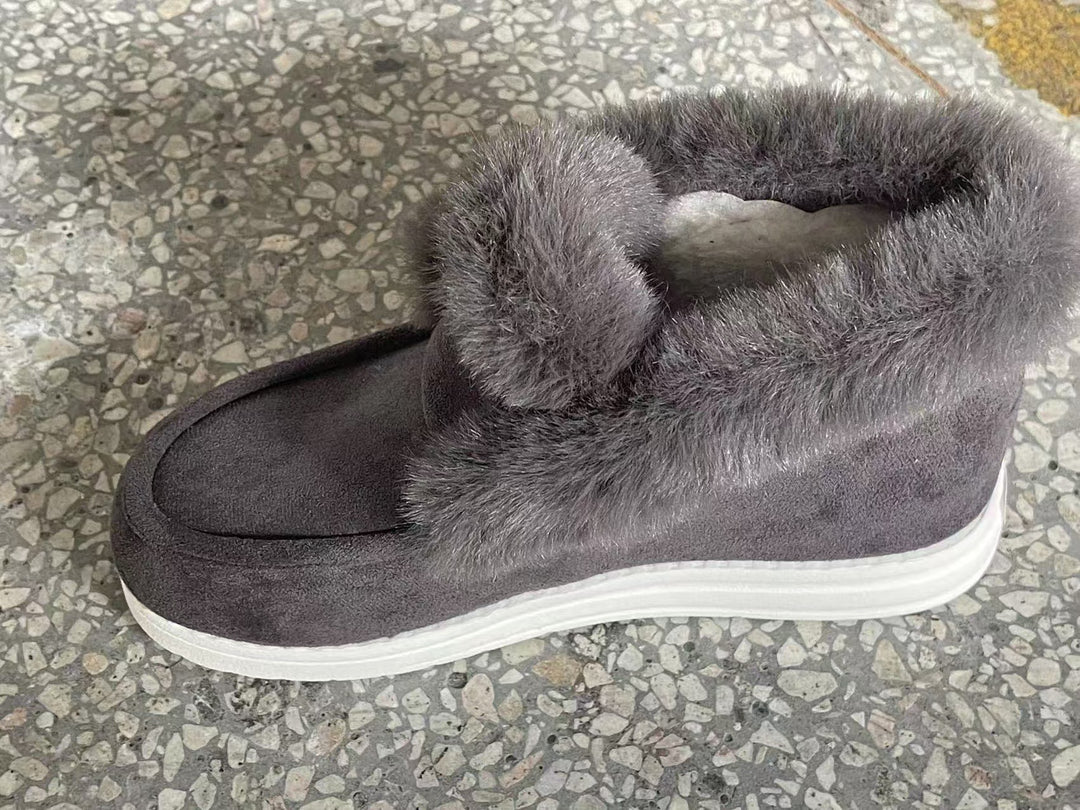 Damen Kuschel-Stiefeletten mit weichem Kunstfellkragen und rutschfester Sohle R&B