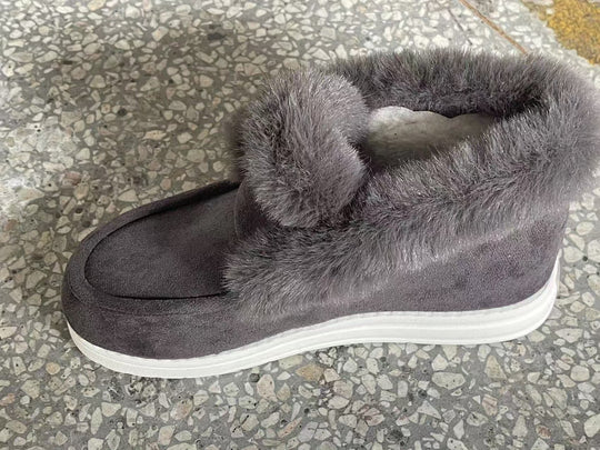 Damen Kuschel-Stiefeletten mit weichem Kunstfellkragen und rutschfester Sohle R&B