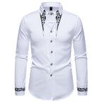 Herren Langarmhemd mit ornamentalen Akzenten R&B