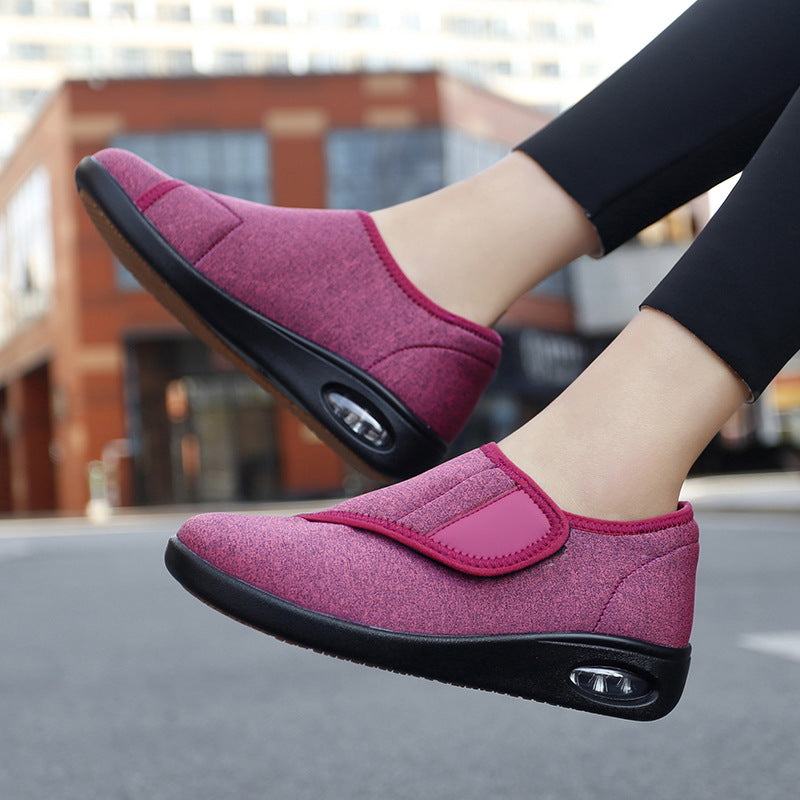 Damen Komfortable Slip-On Sneakers mit elastischem Klettverschluss R&B