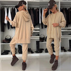 Damen Bequeme Oversized-Hoodie und Jogginghose Kombination R&B
