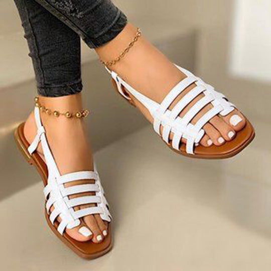 Damen Riemensandalen mit geflochtenem Design und rutschfester Sohle R&B