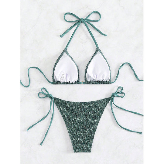 Damen Triangel-Bikini mit verstellbaren Trägern und eleganten Rüschendetails R&B