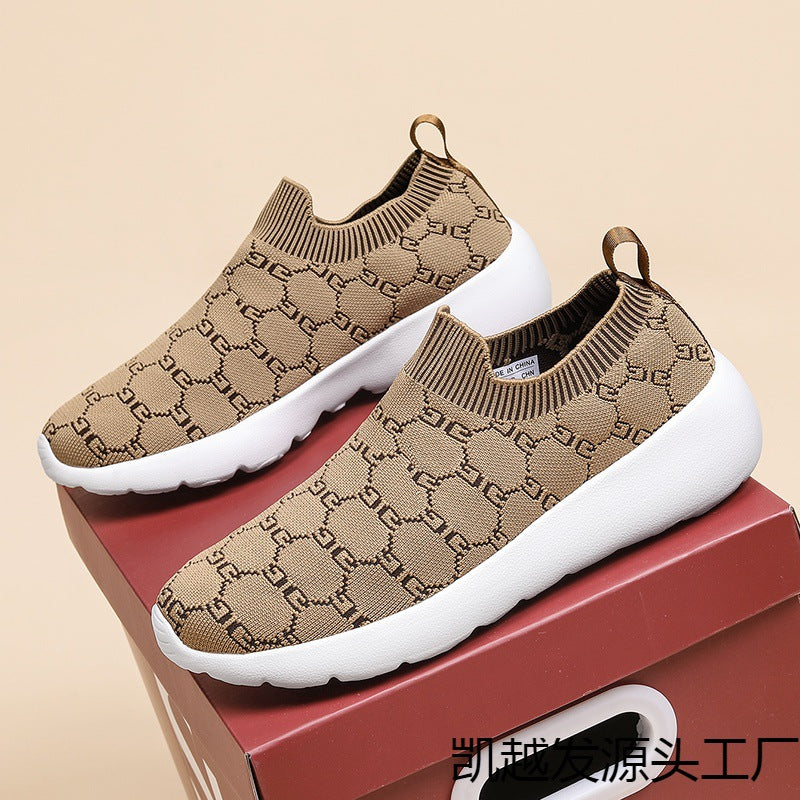 Damen Bequeme Strick-Sneaker mit elastischem Kragen R&B