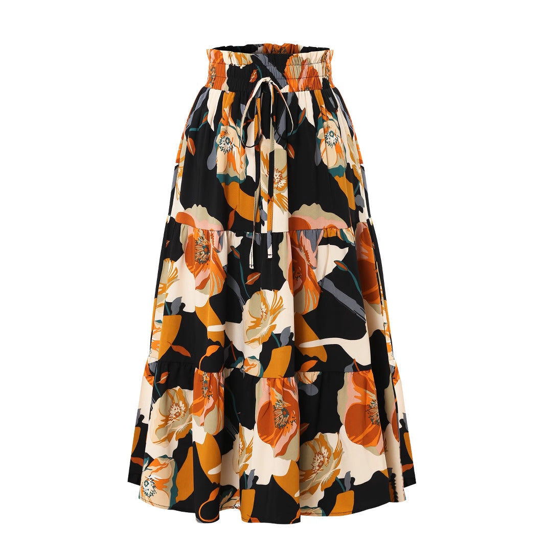 Damen Midirock mit floralem Design R&B