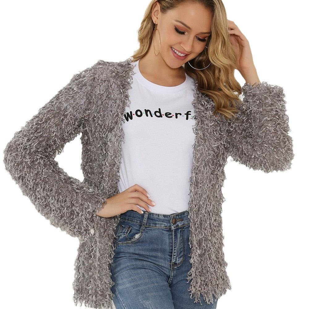 Damen Fluffy Cardigan R&B