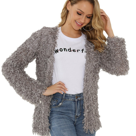 Damen Fluffy Cardigan R&B