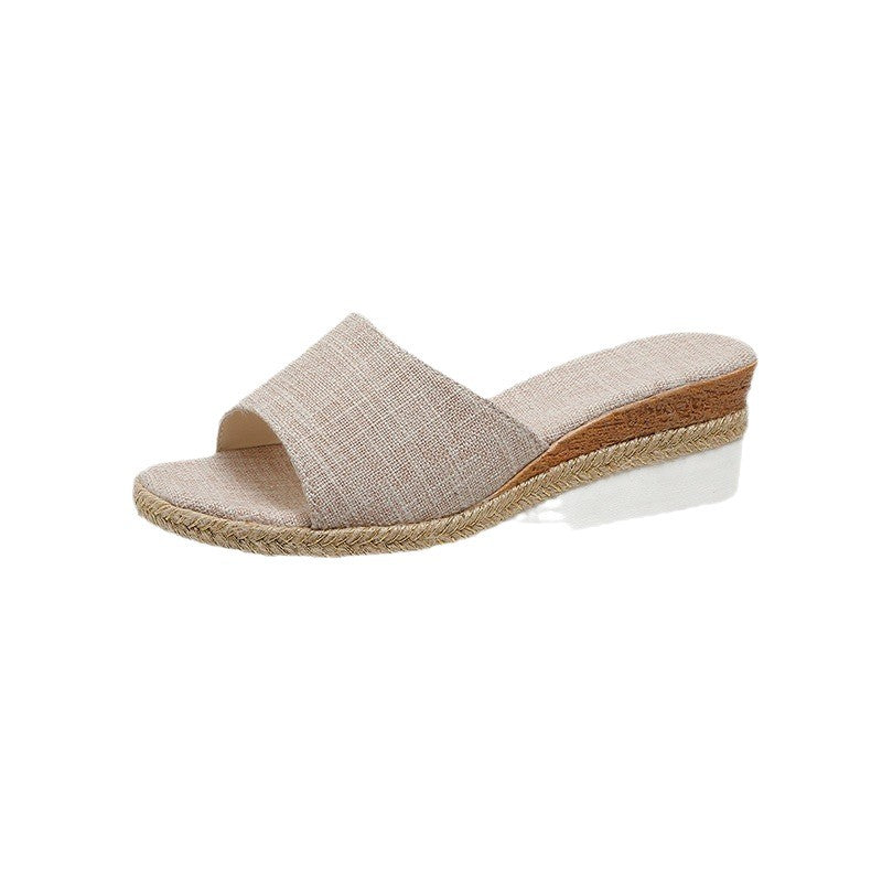 Damen Wedgesandalen mit eleganter Jute-Details