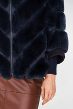 Damen Kuschelige Kunstpelzjacke mit Steppdesign R&B