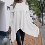 Damen Oversized Oberteil mit schickem Off-Shoulder Design und asymmetrischem Saum R&B