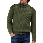 Herren Grobstrick Pullover mit hohem Kragen R&B