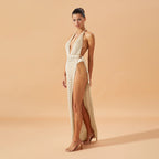 Damen figurbetontes Netzkleid mit raffiniertem Muster R&B