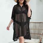 Damen transparenter Strandüberwurf aus Netzmaterial R&B