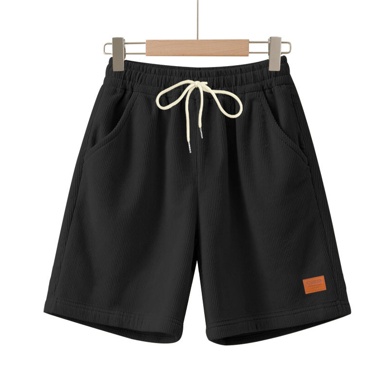 Herren nan lässige Bermudashorts aus feinstrukturiertem Baumwollmix mit elastischem Bund und Kordelzug R&B
