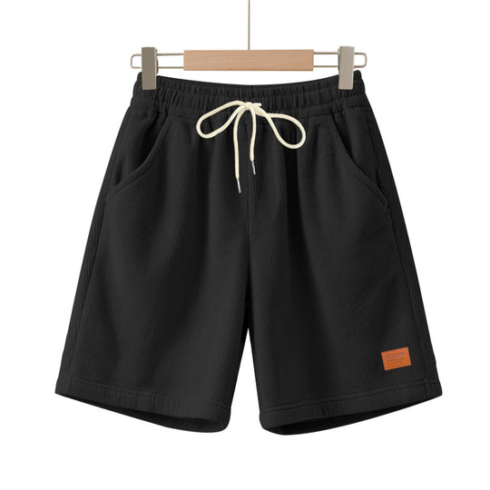 Herren nan lässige Bermudashorts aus feinstrukturiertem Baumwollmix mit elastischem Bund und Kordelzug R&B