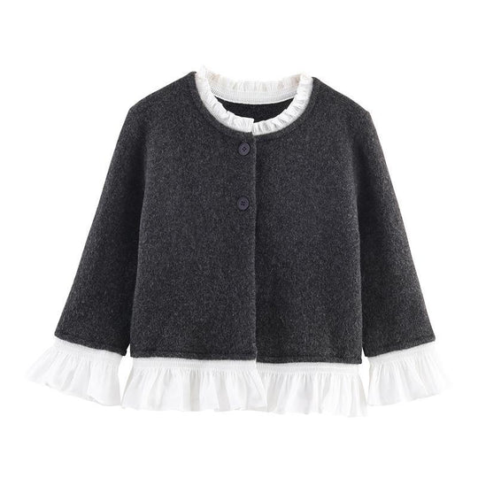 Damen Kurzjacke mit Rüschen und Knopfdetails R&B