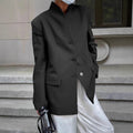 Damen Modischer Oversized Blazer mit strukturiertem Kragen und eleganten Knopfdetails R&B