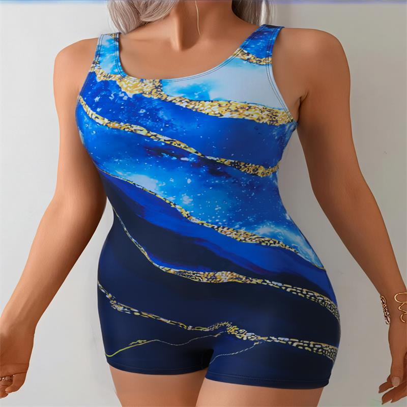 Damen Einteiler Badeanzug mit modernem Grafikdesign und elegantem Schnitt R&B