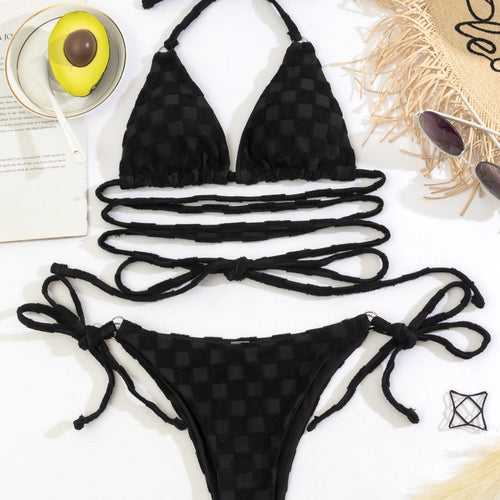 Damen Triangel-Bikini mit raffinierten Bindungselementen R&B