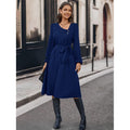 Damen Elegant geschnittenes Kleid mit Taillengürtel R&B