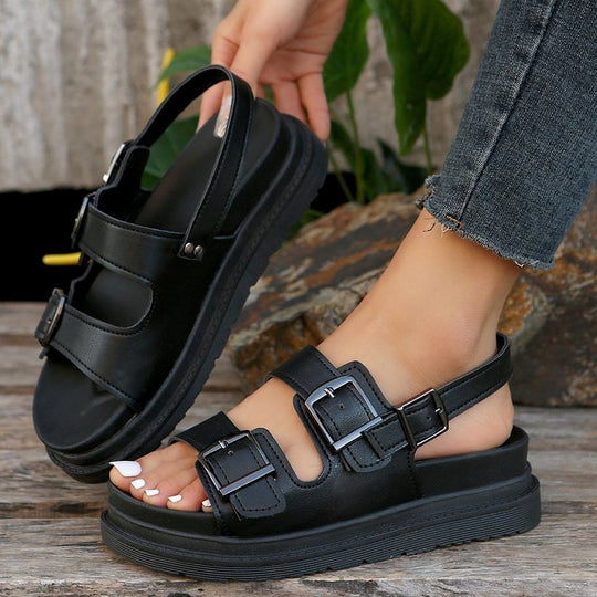 Damen modische Riemensandalen mit verstellbaren Schnallen R&B