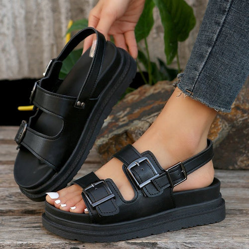 Damen modische Riemensandalen mit verstellbaren Schnallen R&B