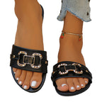 Damen offene Freizeit-Sandalen mit dekorativem Schmuckdetail und rutschfester Sohle R&B