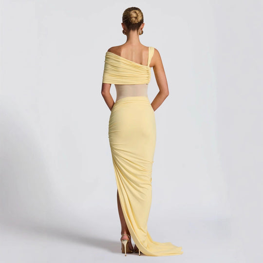 Damen Elegantes Wickelkleid mit asymmetrischem Schnitt und hohem Schlitz R&B
