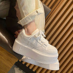 Damen modische Plateau-Sneaker mit dämpfender Sohle und atmungsaktivem Obermaterial R&B