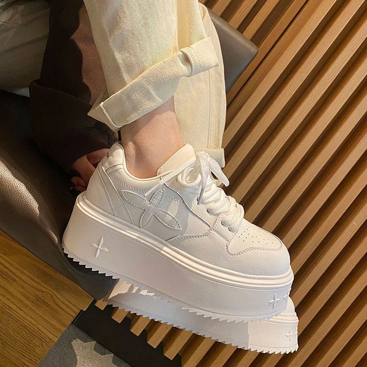 Damen modische Plateau-Sneaker mit dämpfender Sohle und atmungsaktivem Obermaterial R&B