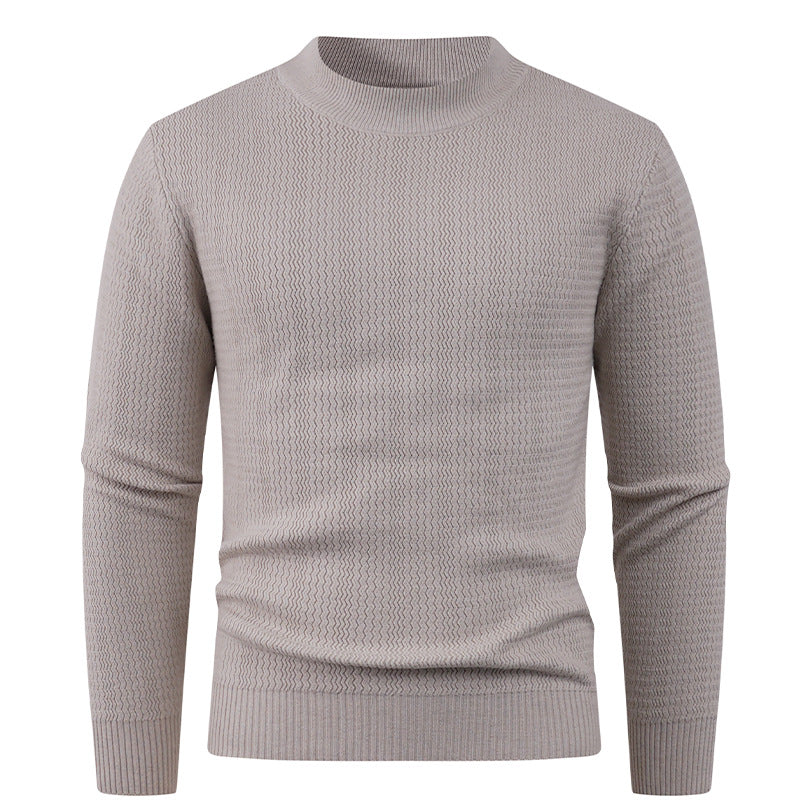 Herren Strukturpullover mit hochgeschlossenem Kragen und modischem Design R&B