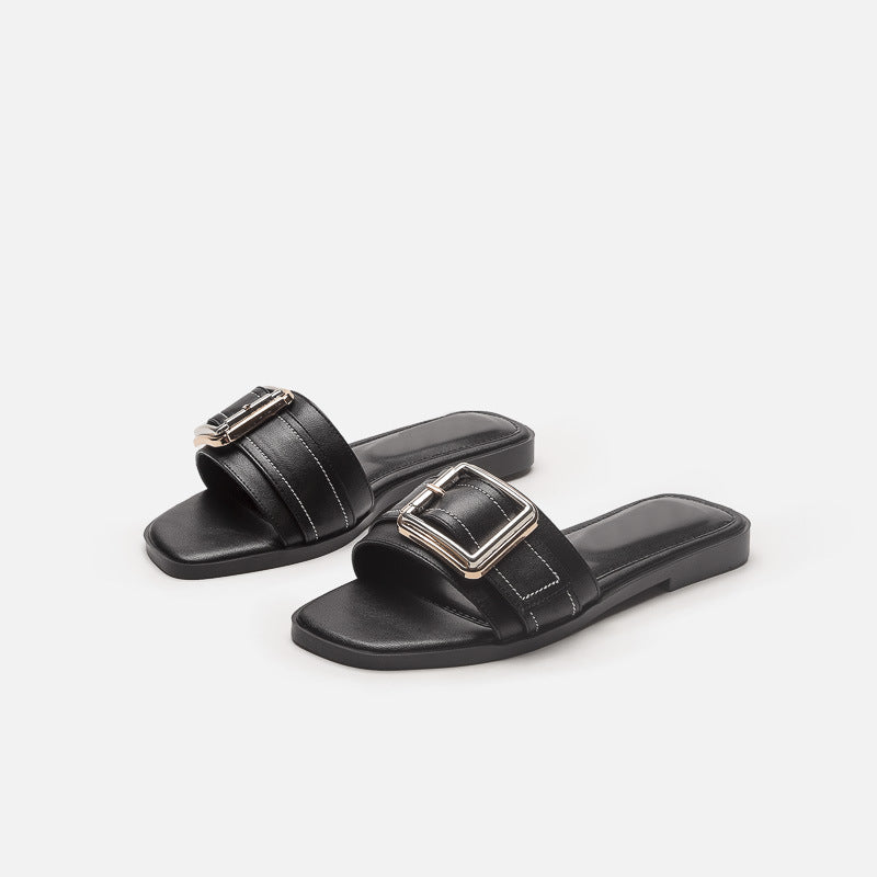 Damen modische Riemensandalen mit dekorativer Schnalle R&B