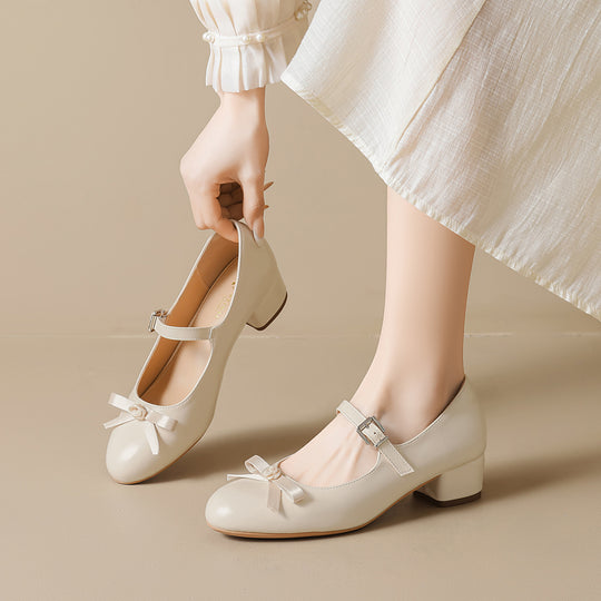 Damen Ballerinas mit elegantem Riemchen und modischer Schleifenapplikation R&B