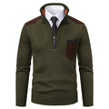 Herren lässiger Pullover mit halbem Reißverschluss und modernem Kragen R&B