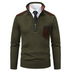 Herren lässiger Pullover mit halbem Reißverschluss und modernem Kragen R&B