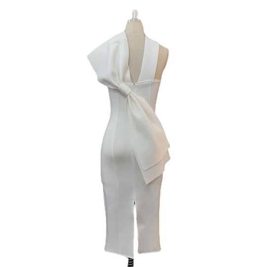 Damen Elegantes Etuikleid mit asymmetrischem Design und schwingendem Detail R&B