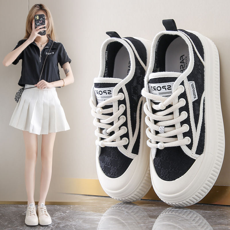 Damen Freizeitsneaker mit eleganter Spitze und rutschfester Sohle