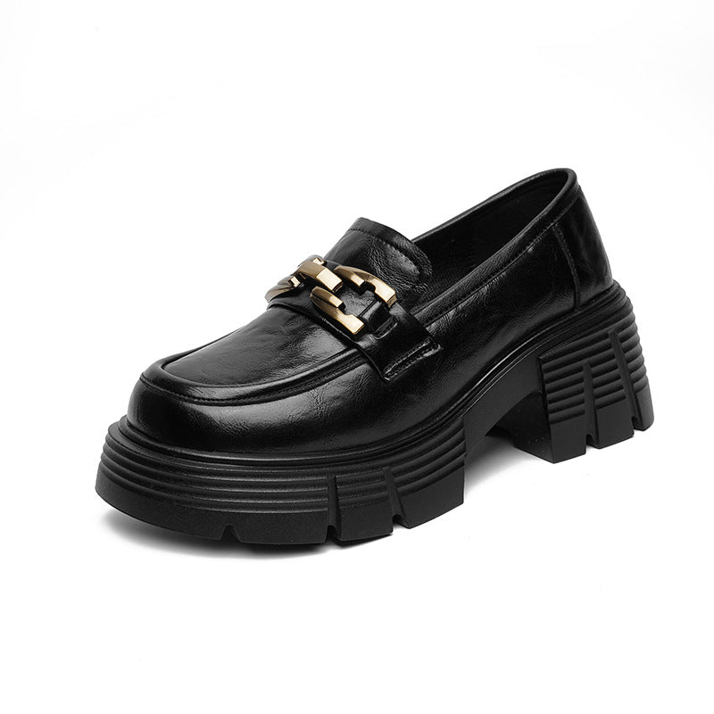 Damen Chunky Loafers mit luxuriösem Goldschmuckdetail und rutschfester Sohle R&B