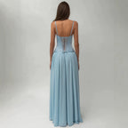Damen nan modellierendes Bustier-Abendkleid mit vorgeformter Miederkonstruktion und weitfallendem Chiffon-Tellerrock R&B