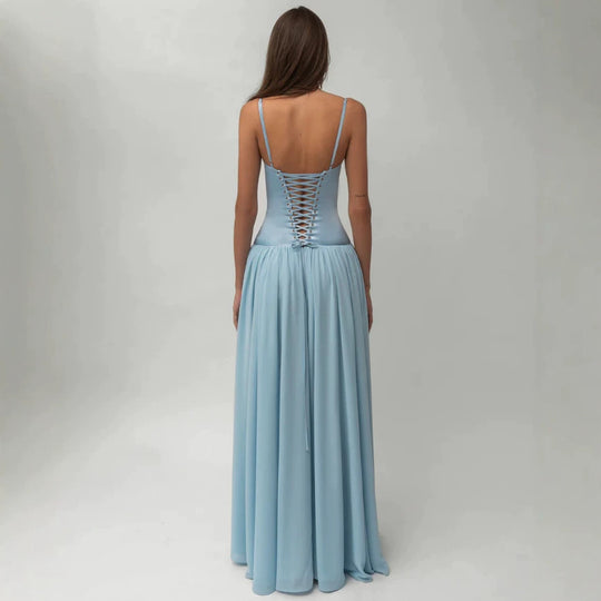 Damen nan modellierendes Bustier-Abendkleid mit vorgeformter Miederkonstruktion und weitfallendem Chiffon-Tellerrock R&B