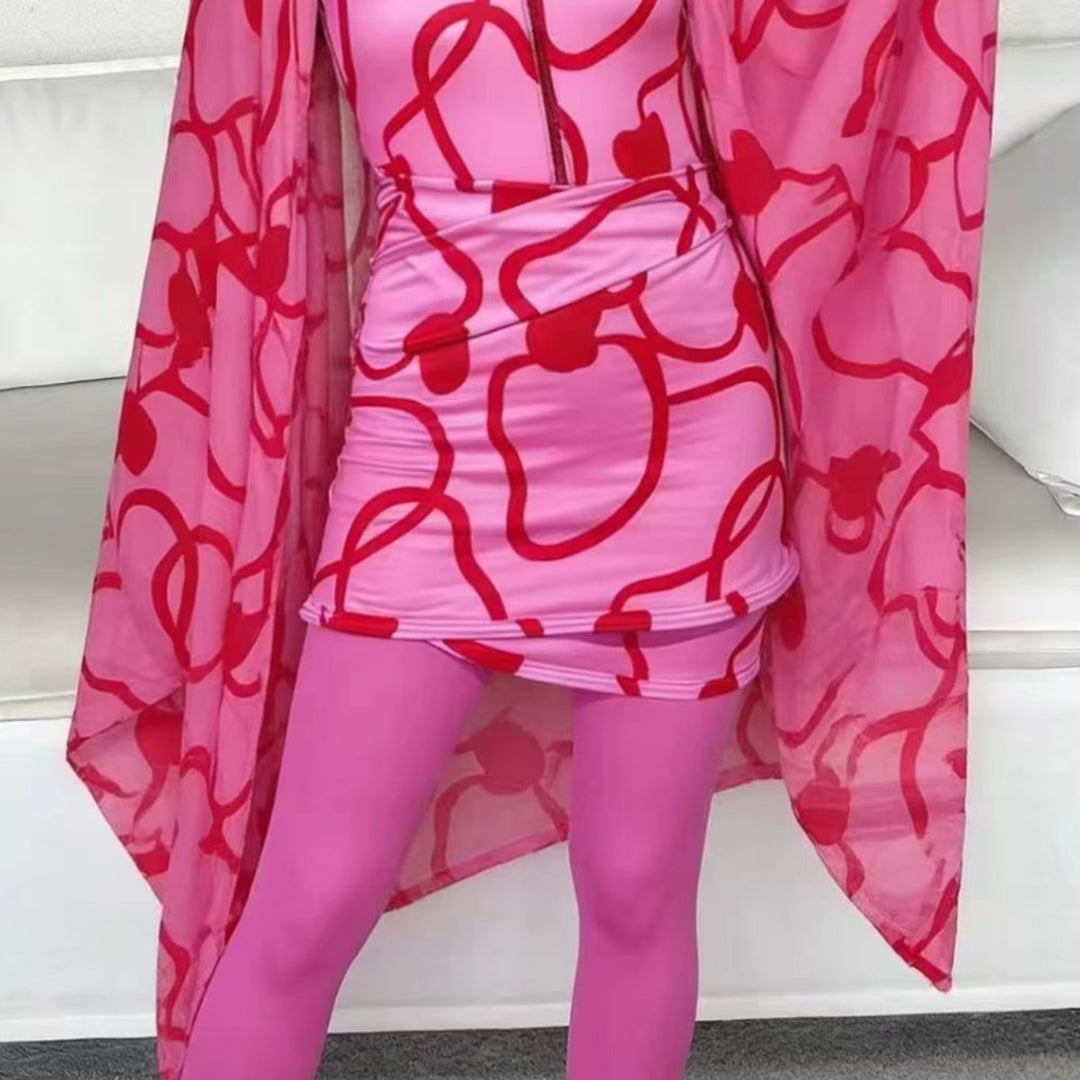 Damen modischer Bademantel mit weitem Cut R&B