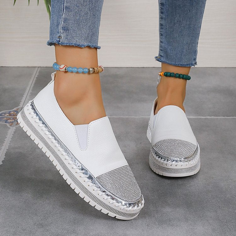 Damen Modische Slip-On Sneakers mit Glamourösem Obermaterial und Luftpolster R&B
