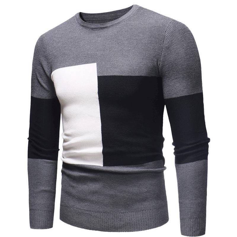 Herren Designer Pullover mit modernem Blockmuster R&B
