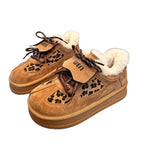 Damen Komfortable Sneaker mit kuscheligem Innenfutter und modischem Leopardenmuster R&B