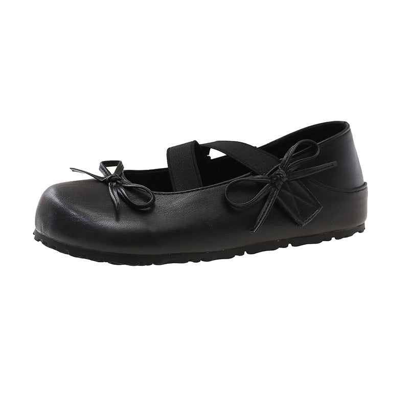 Damen Ballerinas mit geschlitzten Riemen und dekorativen Schleifen R&B