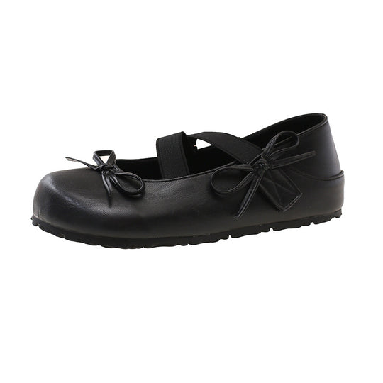 Damen Ballerinas mit geschlitzten Riemen und dekorativen Schleifen R&B